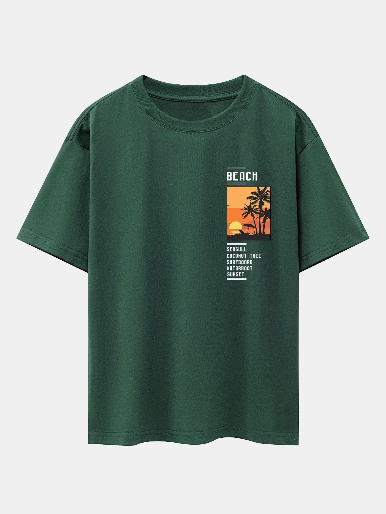 Aldo® | Beach Scenery Slogan Print Drop Shoulder Oversize T-Shirt