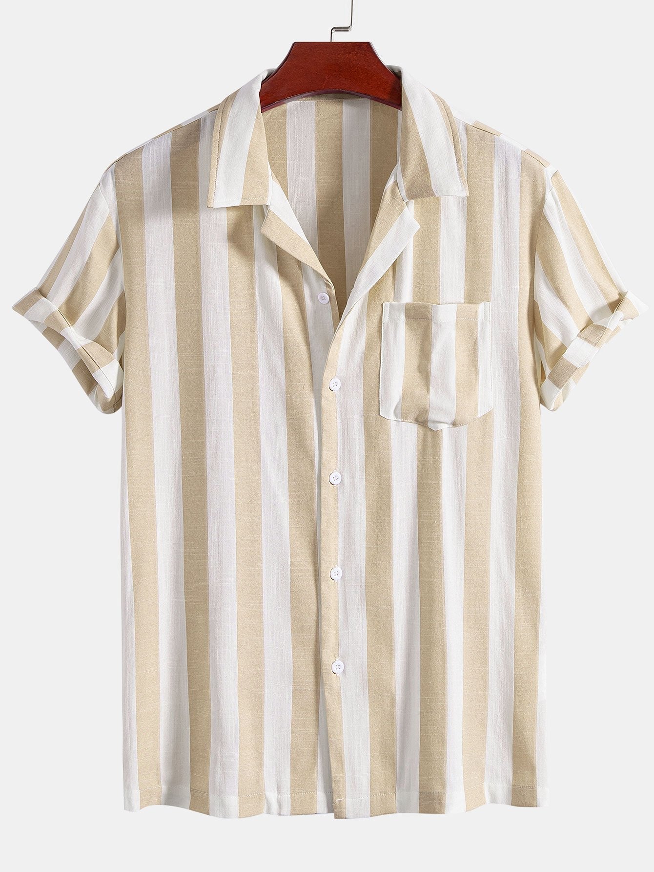 Alfio® | Striped Cuban Collar Shirt