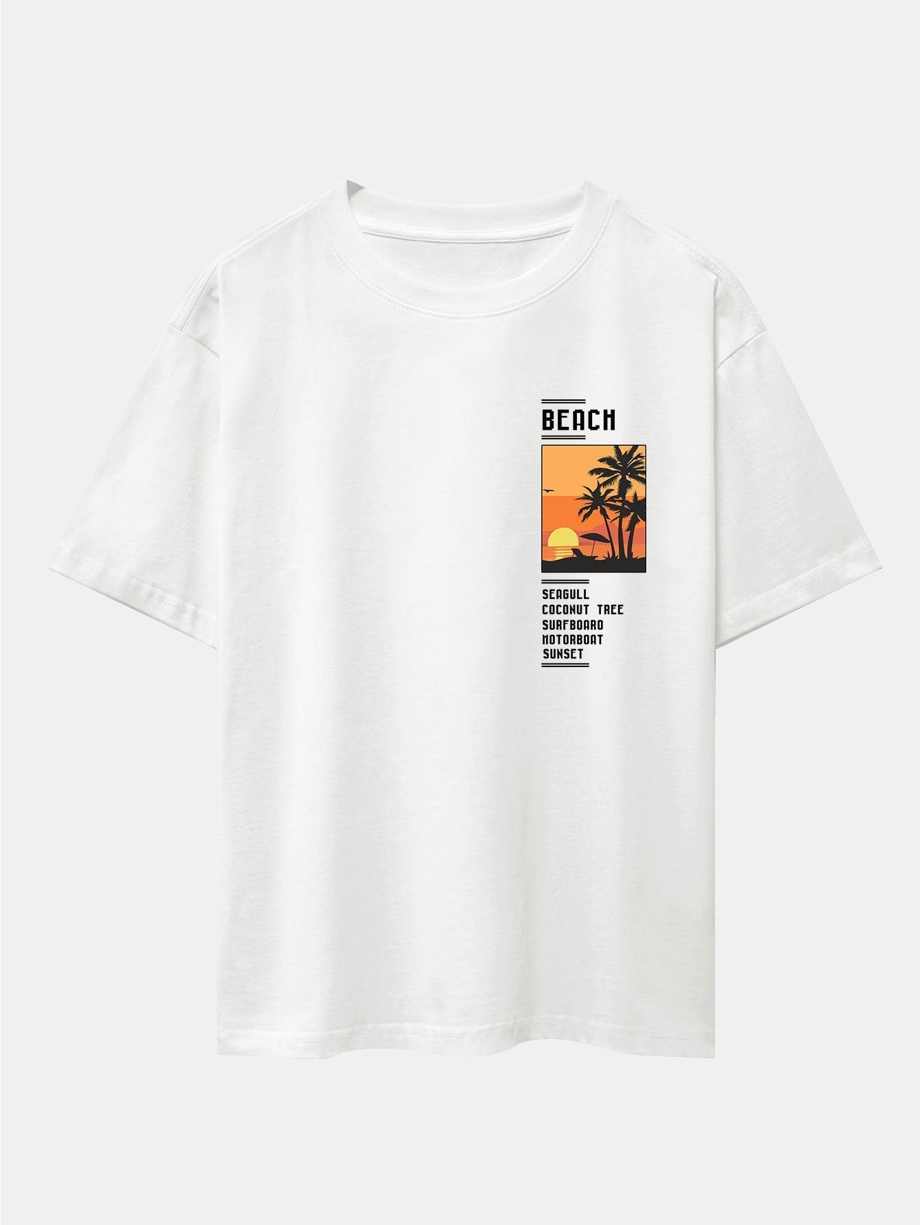Aldo® | Beach Scenery Slogan Print Drop Shoulder Oversize T-Shirt