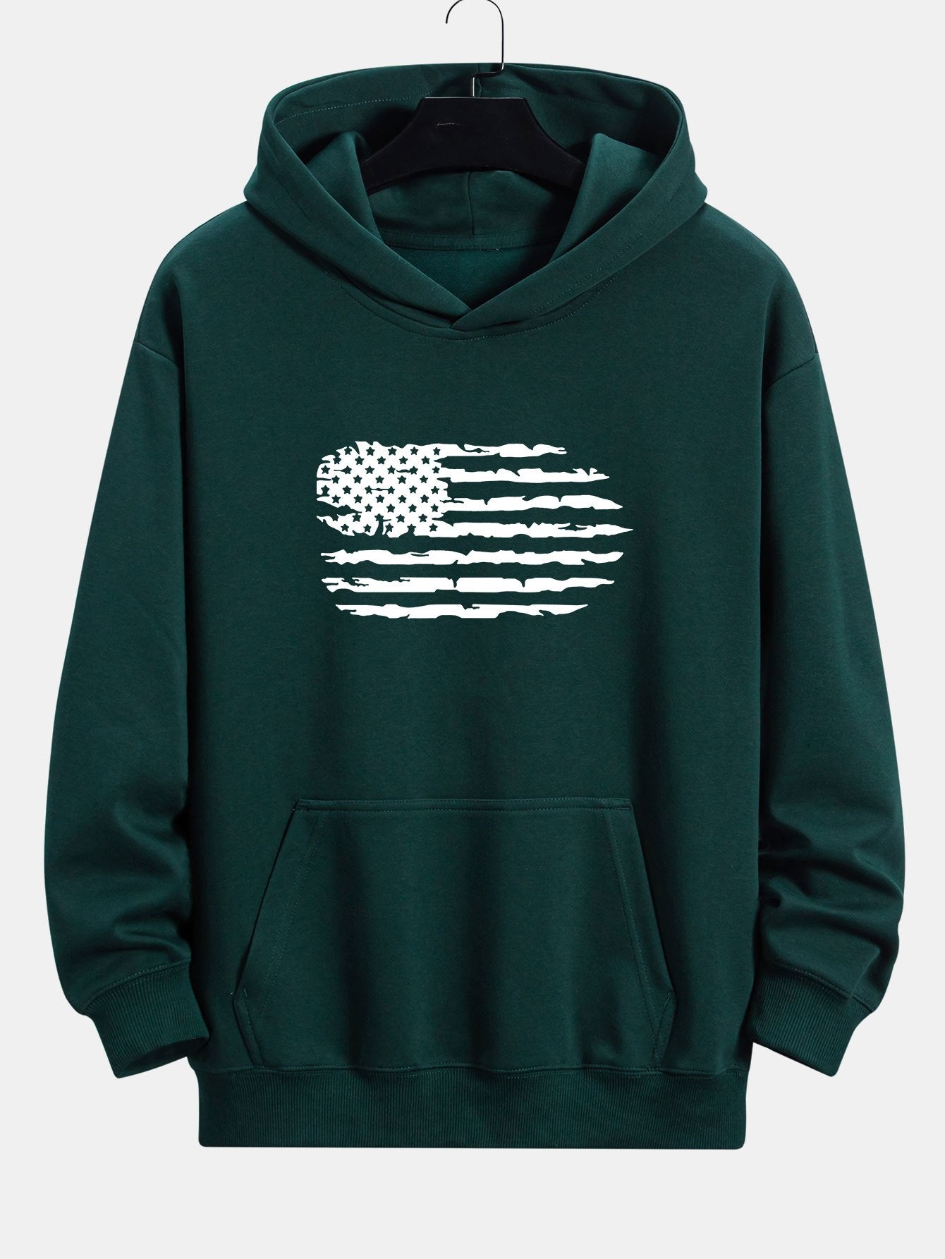 Alonso | American Flag Print Relax Fit Hoodie