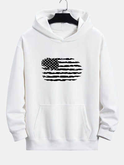 Alonso | American Flag Print Relax Fit Hoodie