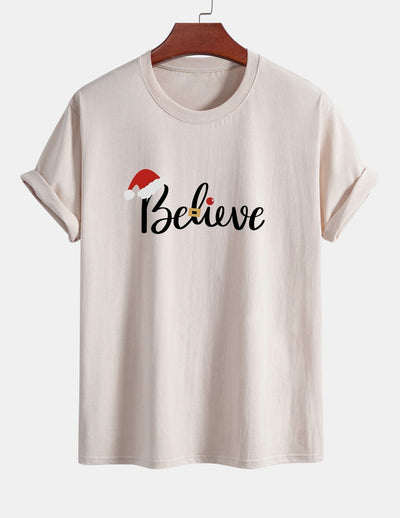 Aitor® | Christmas Believe Print Cotton T-Shirt
