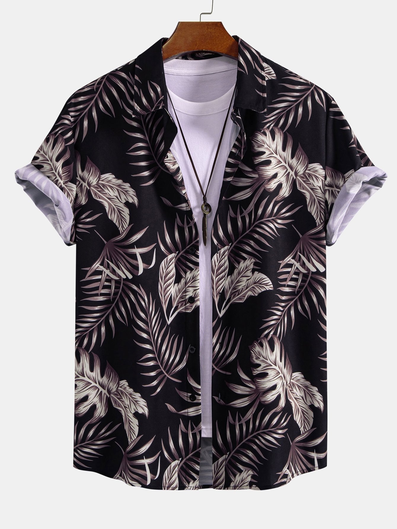 Arquimedes® | Leaf Print Button Up Shirt
