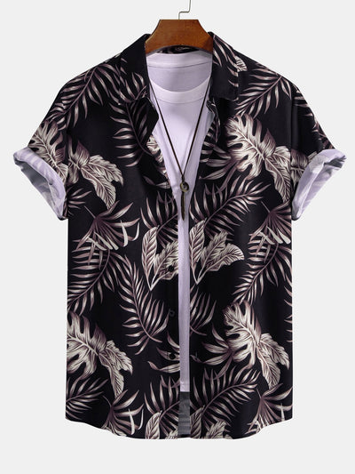 Arquimedes® | Leaf Print Button Up Shirt