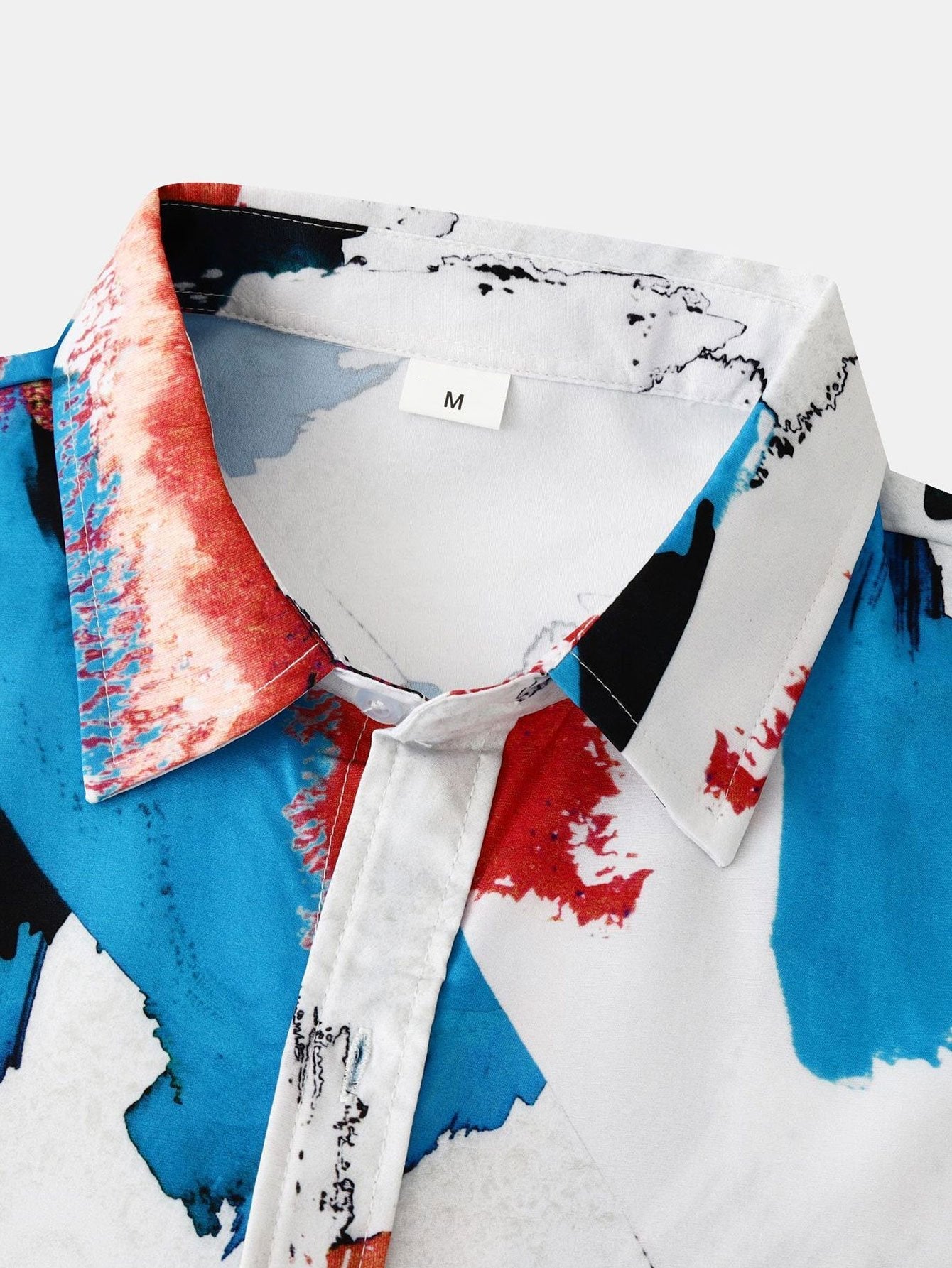 Angelico® | Colorful Brushstroke Print Button Up Shirt