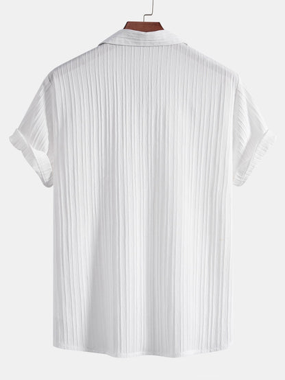 Asdrúbal® | Striped Jacquard Cuban Collar Shirt & Straight Leg Pants