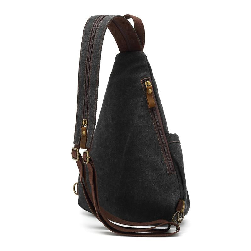 Men's Vine Canvas Solid Color Chest Bag