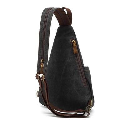 Men's Vine Canvas Solid Color Chest Bag