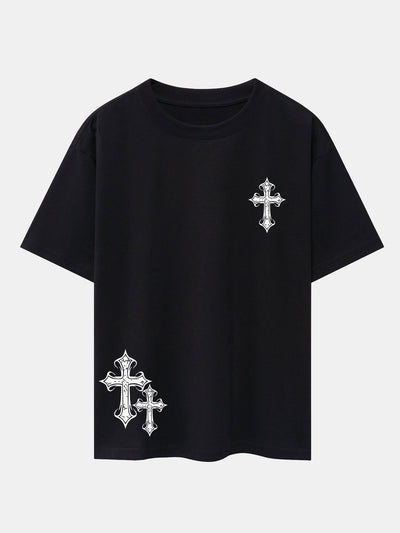 Aníbal® | Cross Print Drop Shoulder Oversize T-Shirt