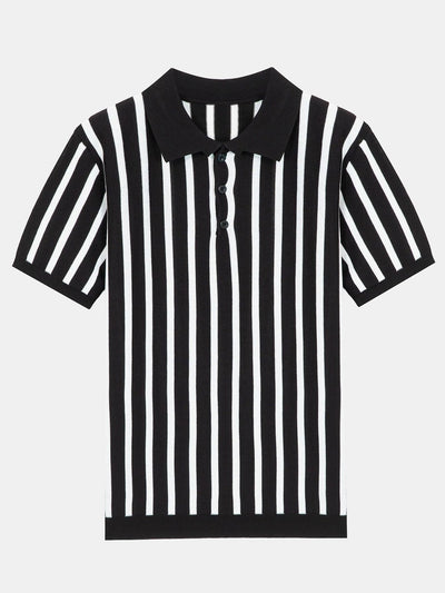 Stephen | Striped Short Sleeve Sweater Polo