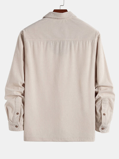 Amyas® | Long Sleeve Polo Neck Corduroy Shirt
