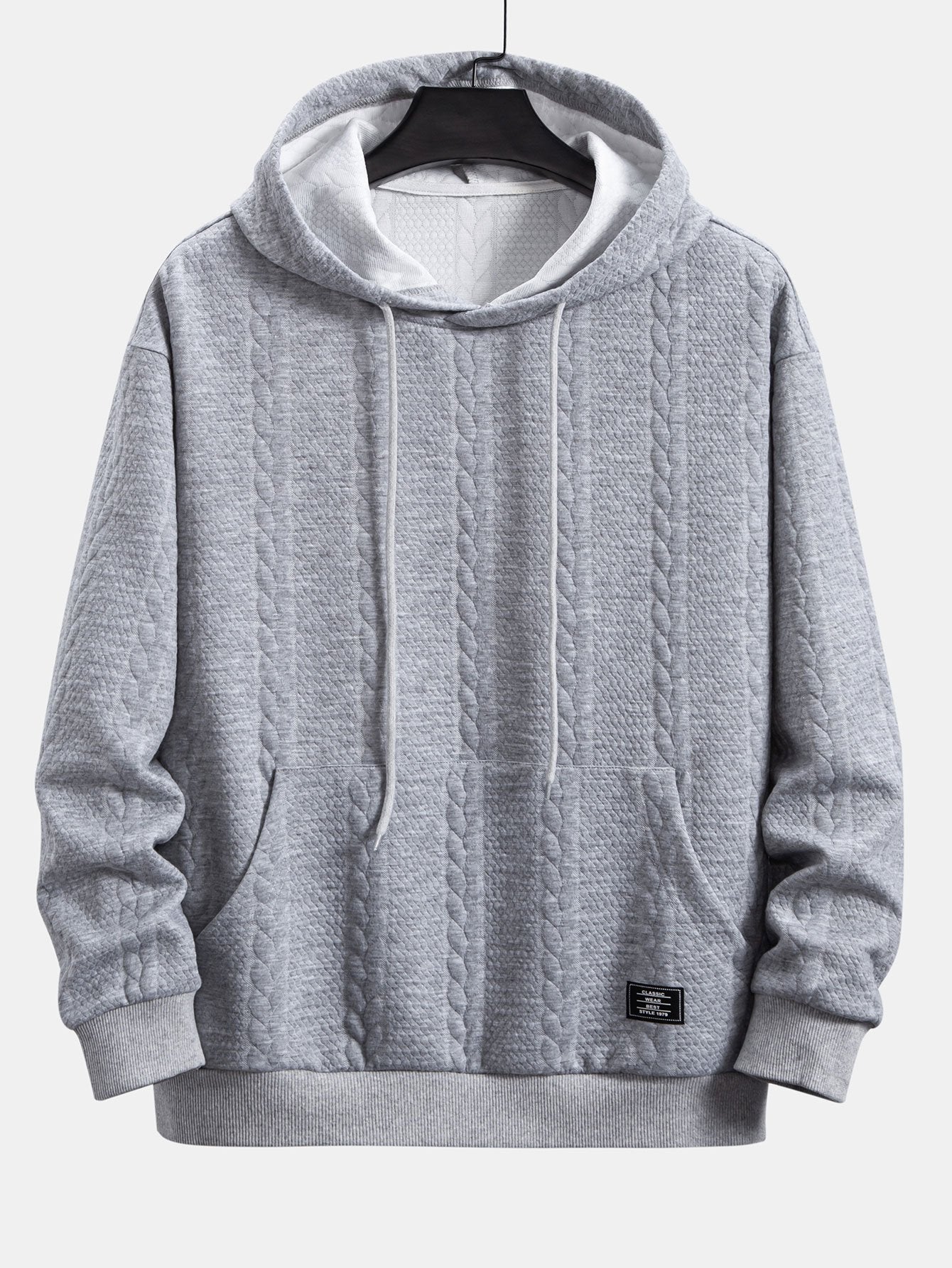 Bruce | Relax Fit Wheat Jacquard Hoodie