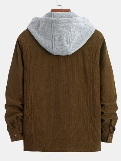 Gabriel | Quilted Lined Corduroy Hooded Coat