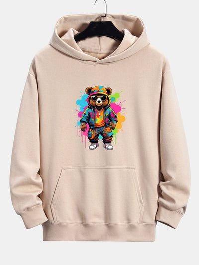 Houston | Ink Bear Print Relax Fit Hoodie