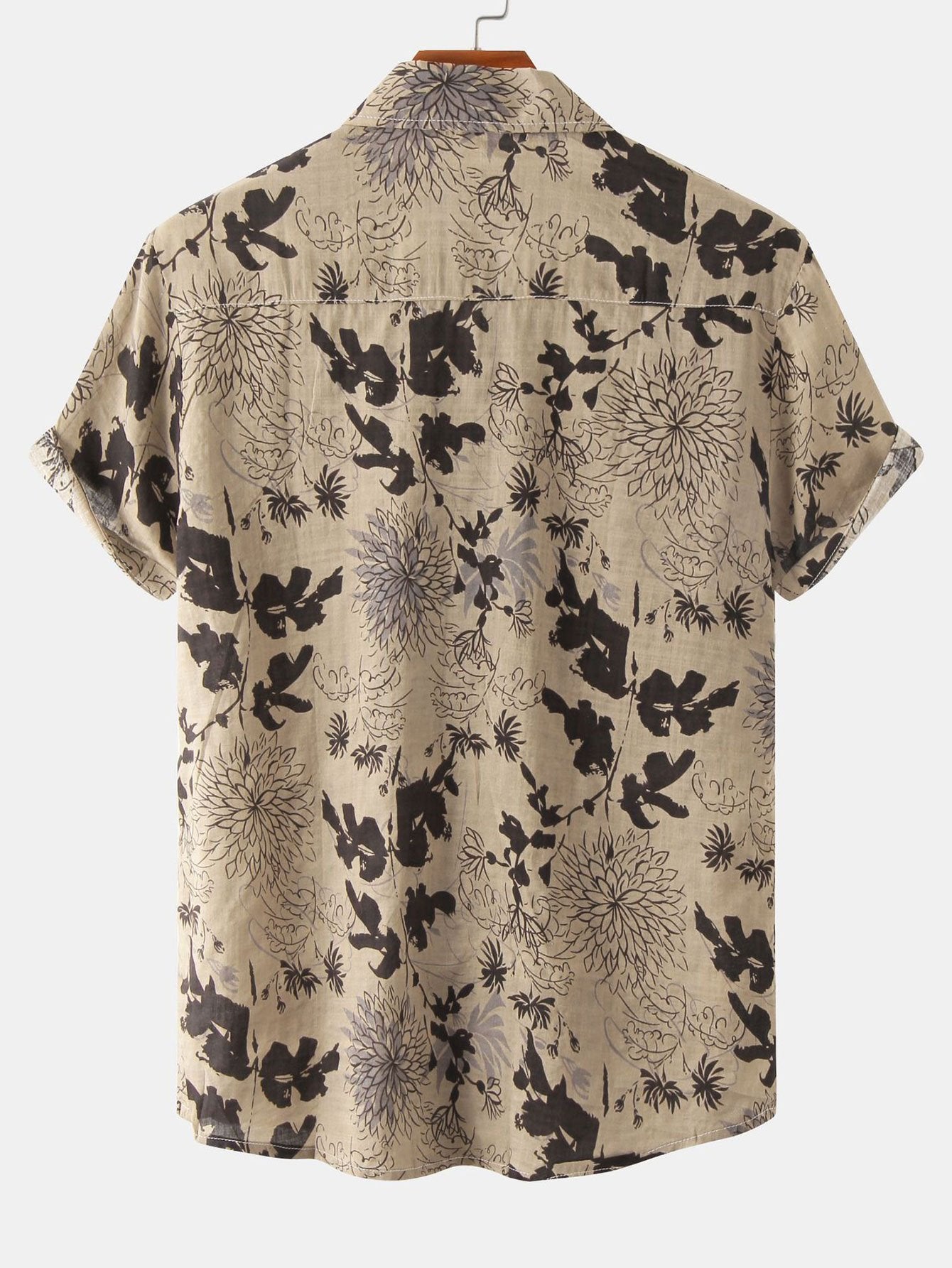 Alfonse® | Ink Floral Print Button Up Shirt