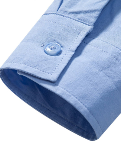 Aniruddha® | Long Sleeve Linen Look Henley Collar Shirt