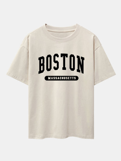 Emilio® | Slogan Print Drop Shoulder Oversize T-Shirt