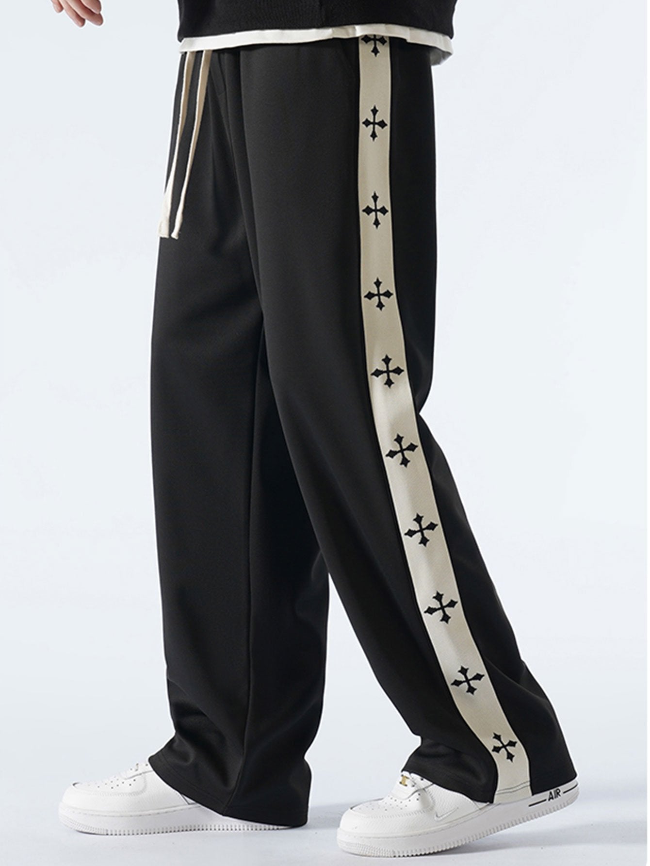 Bach® | Relax Fit Cross Side Stripe Straight Leg Pants