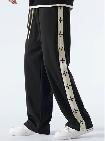 Bach® | Relax Fit Cross Side Stripe Straight Leg Pants