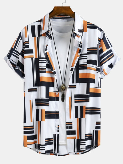 Atilio® | Geometry Print Button Up Shirt