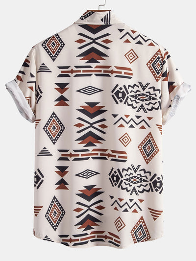 Hipólito® | Aztec Geometric Print Shirt & Swim Shorts