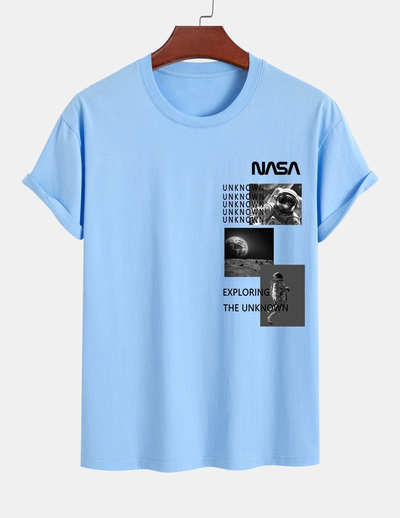 Ulpiano® | Nasa Moon Landing Print Cotton T-Shirt