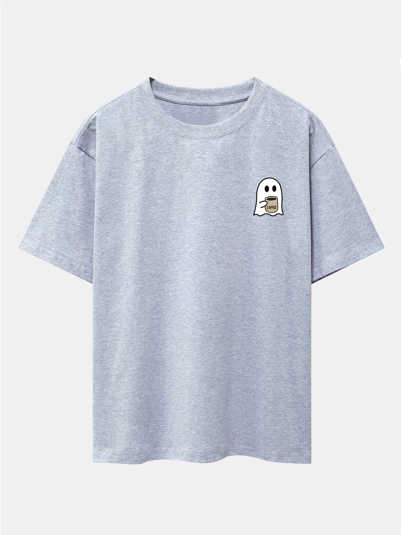 Aureliano® | Ghost Drinking Coffee Print Drop Shoulder Oversize T-Shirt