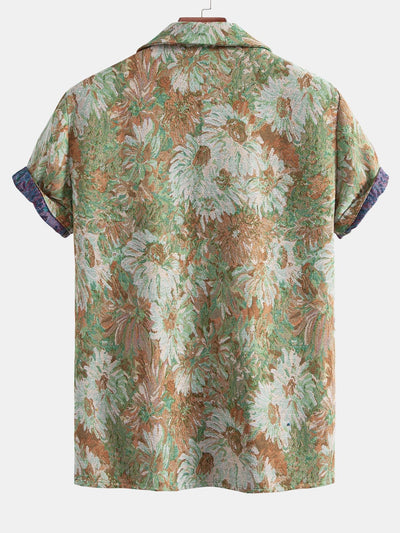 Tobías® | Painted Floral Jacquard Cuban Shirt