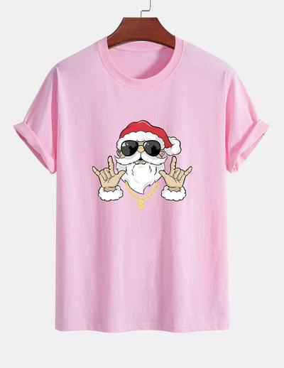 Albano® | Hip Hop Santa Print Cotton T-Shirt
