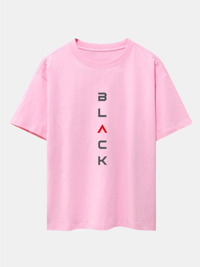 Ángel® | Black Print Drop Shoulder Oversize T-Shirt