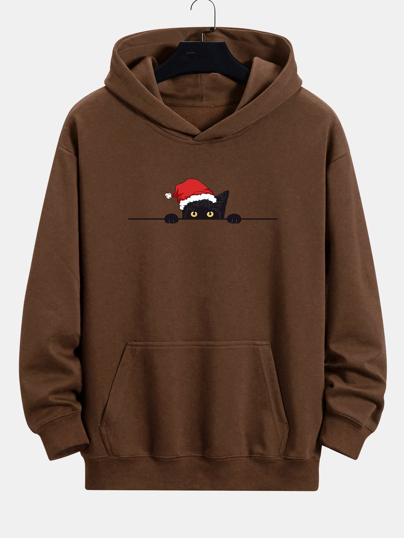 Lawrence | Christmas Black Cat Print Relax Fit Hoodie