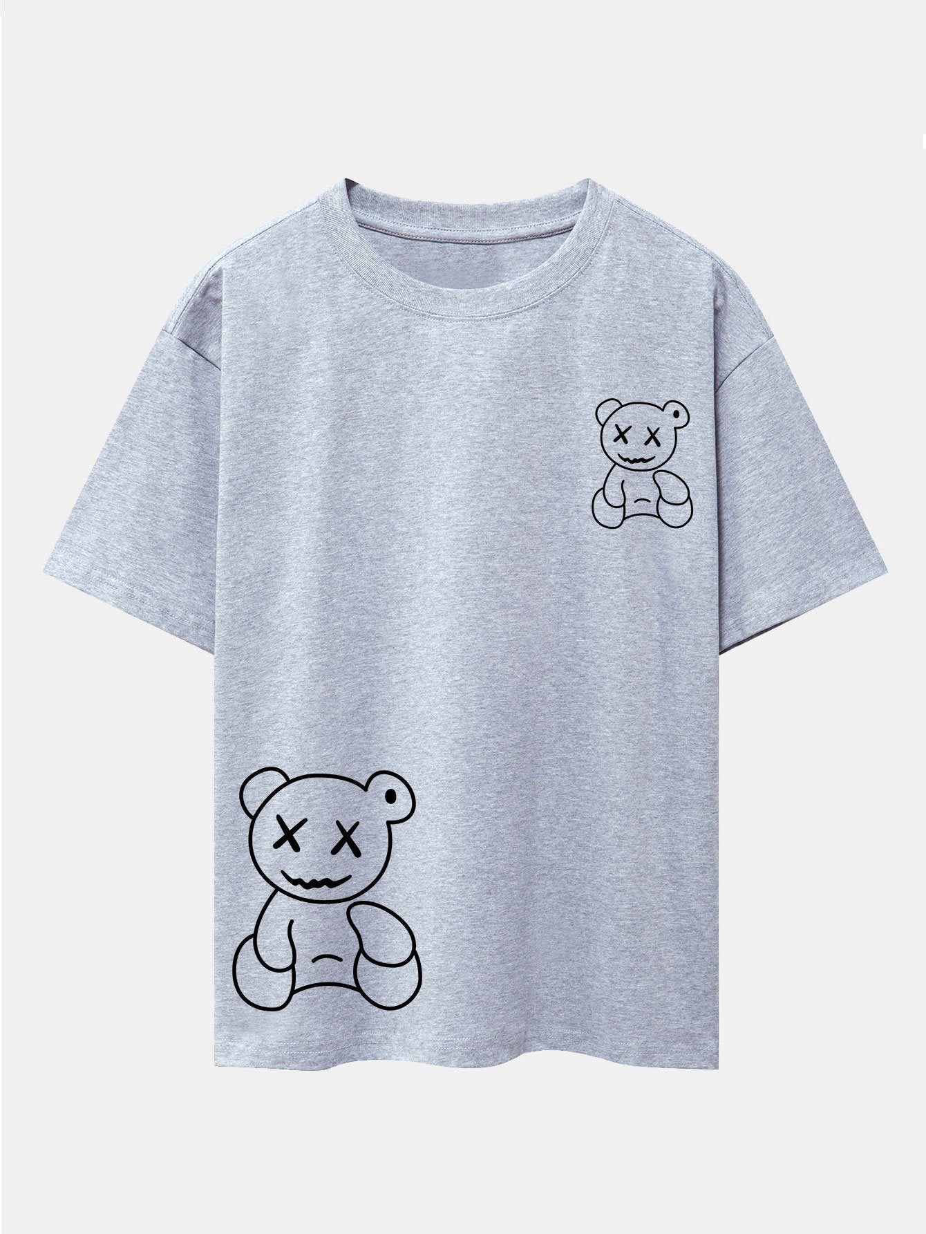 Adolfo® | Bear line Print Drop Shoulder Oversize T-Shirt