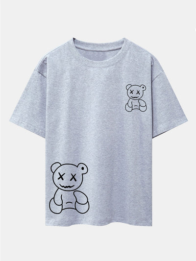 Adolfo® | Bear line Print Drop Shoulder Oversize T-Shirt