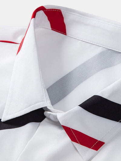 Amari® | Line Print Button Up Shirt