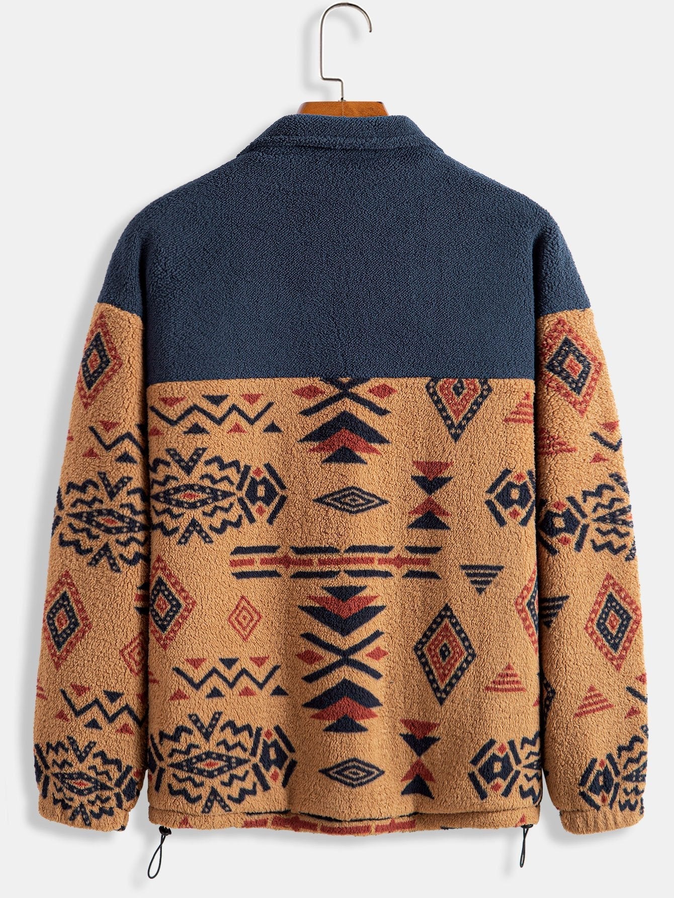 Alejandro | Aztec Print Patchwork Teddy Fleece Coat