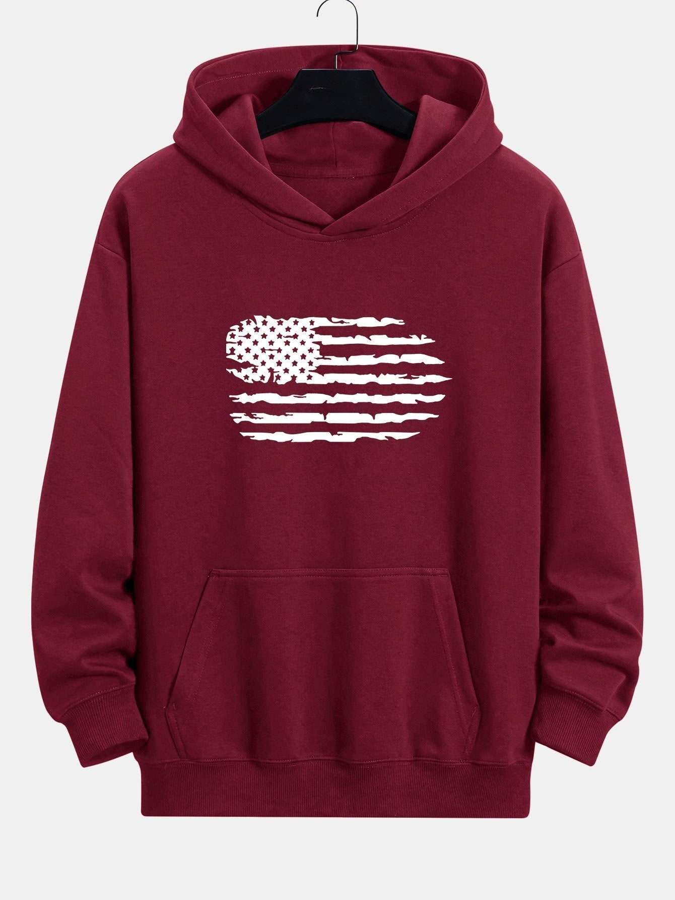 Alonso | American Flag Print Relax Fit Hoodie