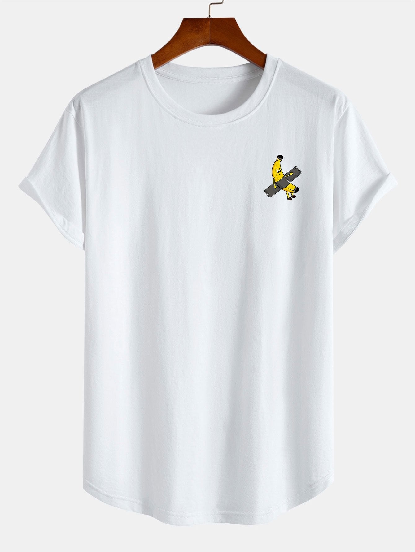 Noé® | Banana Print Cotton Arc Hem T-Shirt
