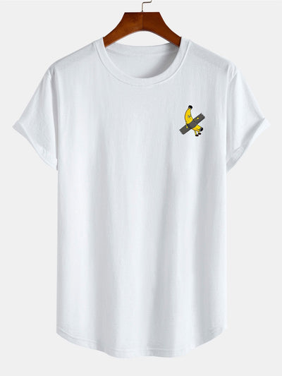 Noé® | Banana Print Cotton Arc Hem T-Shirt