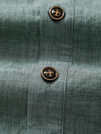 Petronio® | Short Sleeve Half Button Fly Henley Collar Shirt & Straight Leg Linen Pants