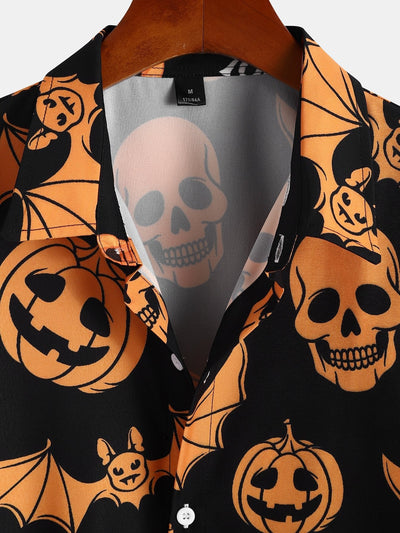 Arlo® | Halloween Pumpkin Skull Print Shirt