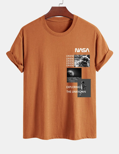 Ulpiano® | Nasa Moon Landing Print Cotton T-Shirt