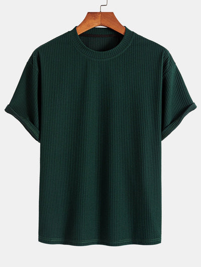 Ezequiel® | Relax Fit Ribbed T-Shirt & Drawstring Ribbed Shorts