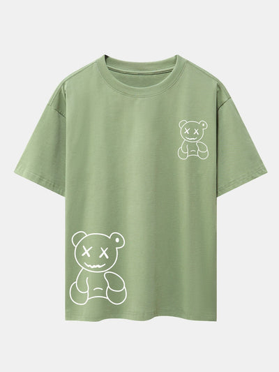 Urbano® | Bear line Print Drop Shoulder Oversize T-Shirt