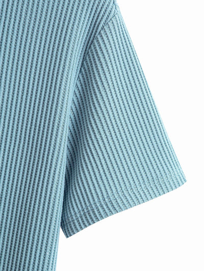 Secundino® | Knitted Waffle Arc Hem T-Shirt