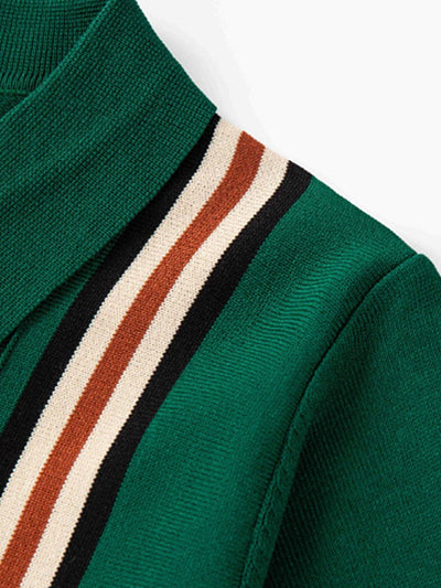 Jasper | Short Sleeve Striped Button Up Sweater Polo