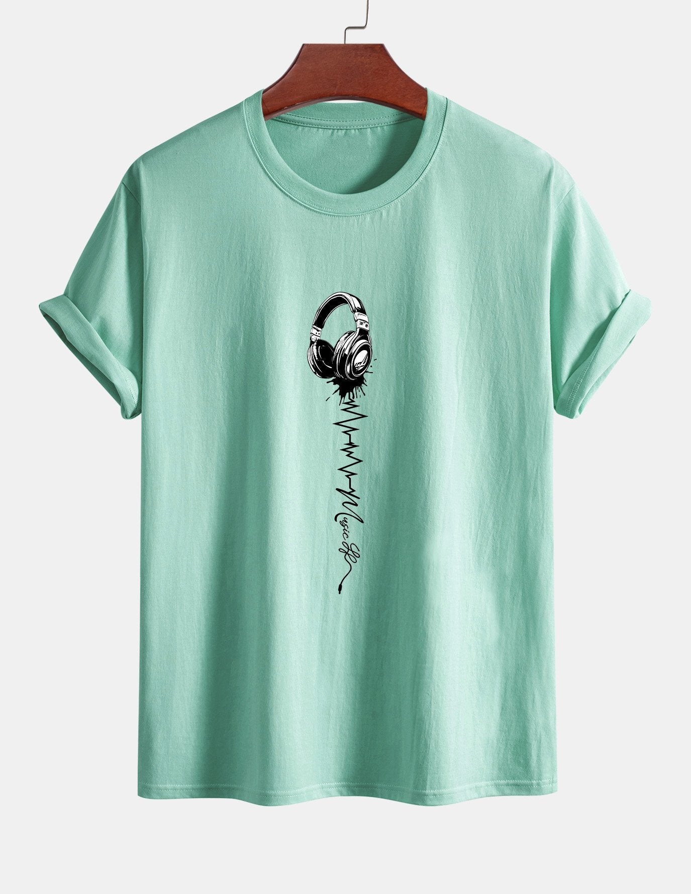 Tulio® | Earphone Print Cotton T-Shirt