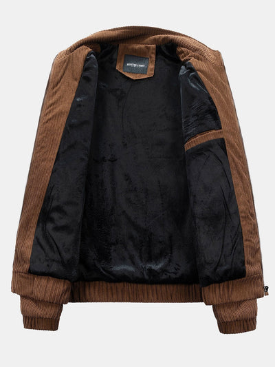 Ignacio | Funnel Neck Zipped Corduroy Jacket