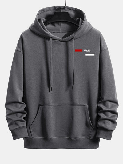 Lev | Paris Stripe Print Relax Fit Hoodie