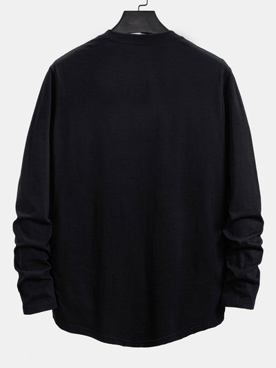 Adamo® | 3 Pieces Basic Long Sleeve Cotton Arc Hem T-Shirts