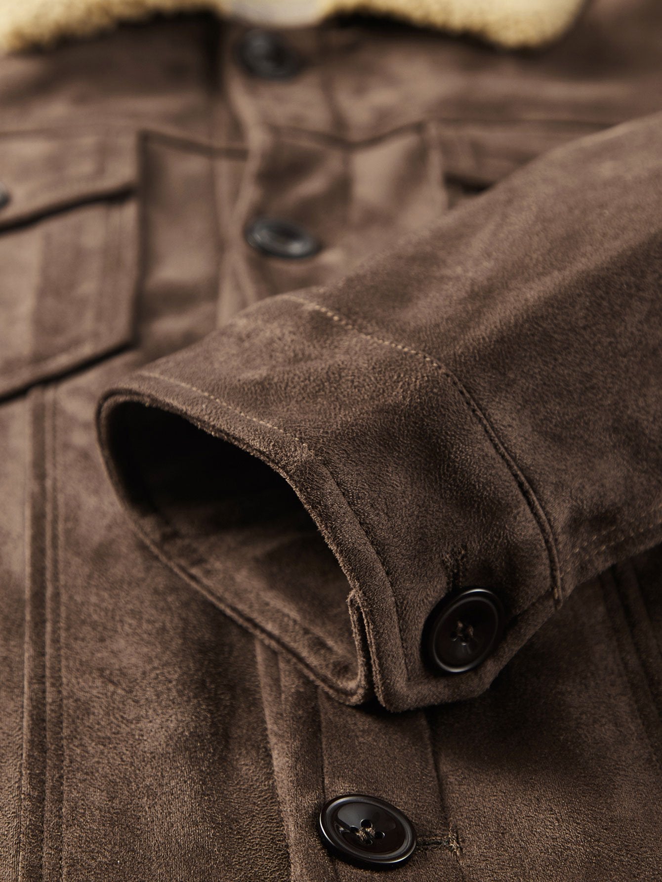 Gustavo | Teddy Lined Faux Suede Jacket